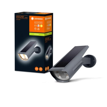 Vonkajšia solárna záhradná lampa LED nástenná lampa 0,5 W 55 lm 3000K IP44 sivá so súmrakovým senzorom Endura Ledvance