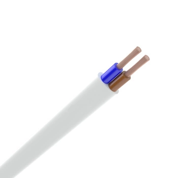 Elektrický kábel Plochý kábel OMYp 300/300V 2x0,75mm BIELY 1m