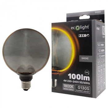 LED žiarovka G130 E27 4W 100lm 1800K teplá biela FILAMENT Dekoratívne osvetlenie ZERO Ecolight