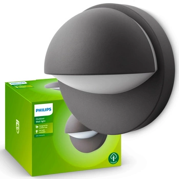 Záhradné nástenné svietidlo Vonkajšie fasádne svietidlo E27 IP44 Antracitový jún Philips