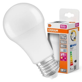 LED žiarovka A60 E27 10W = 75W 1055lm 4000lm neutrálna biela 200° so súmrakovým senzorom Classic Osram