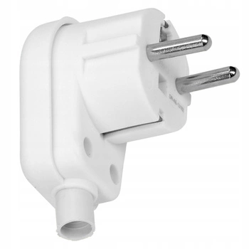 Elektrická uhlová zástrčka UNI-SCHUKO s uzemňovacím pásikom biela ORNO