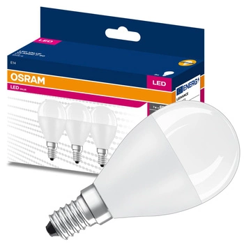 3x LED žiarovka P45 guľka E14 6,5W = 60W 806lm 6500K studená biela 150° VALUE CLASSIC Osram