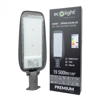 LED pouličné svietidlo 150W 19500lm 4000K neutrálna biela IP65 130lm/W PREMIUM Ecolight