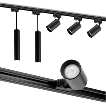 Sada zbernicového osvetlenia 2 m + 5x GU10 zbernicové reflektory čierne LUMILED