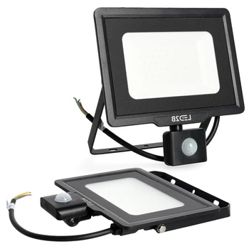 Vonkajší LED reflektor Záhrada 50W 4250lm 4000K neutrálna biela 120° so senzorom pohybu a súmraku IP65 Čierny MHC Kobi