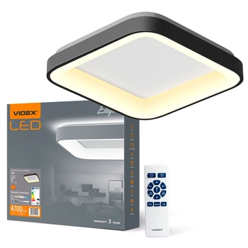 Plafond LED stropné svietidlo 72W 7500lm 2700-6000K CCT čierna Stmievateľné + diaľkové ovládanie EDGE Videx