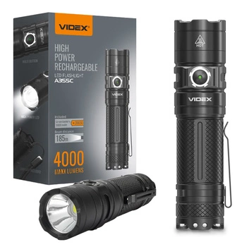 Nabíjateľná LED ručná baterka 20W 4000lm 6 módov USB-C Vodotesné IP68 Videx