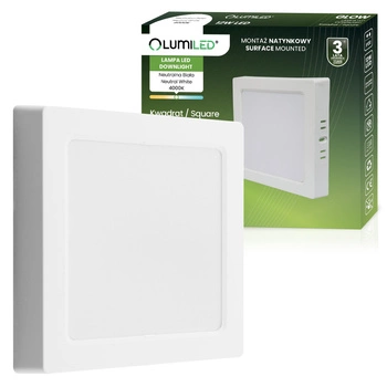 LED stropné svietidlo na povrchovú montáž 12W Square 4000K GLOW White LUMILED