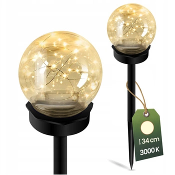LED solárne záhradné svietidlo 3000K IP44 10cm poháňaná dekoratívna guľa GLORIS LUMILED