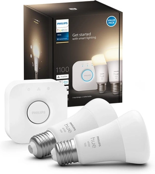 3x LED žiarovka E27 A60 9,5W = 75W 1055lm 2700K teplá biela SMART Smart Bluetooth ZigBee White + BRIDGE Bridge Philips HUE Starter Kit