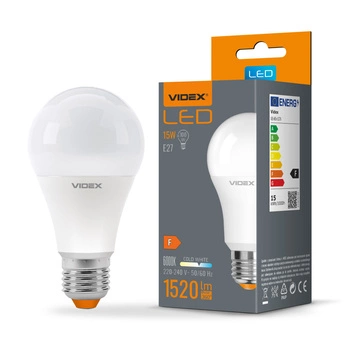 LED žiarovka E27 A65 15W = 100W 1520lm 6000K studená biela 240° Videx