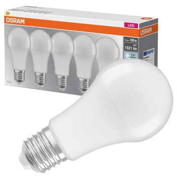 5x LED žiarovka A60 E27 13W = 100W 1521lm 4000K neutrálna biela 180° BASE Osram