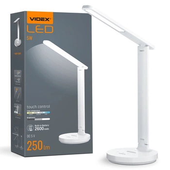 LED 5W 250lm 5000K studená biela stmievateľná stolová lampa Videx