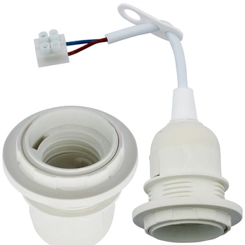 Objímka žiarovky E27 do zásuvky s vodičom a svorkovnicou