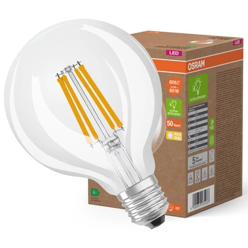 LED žiarovka G95 Sphere E27 3,8W = 60W 806lm 2700K teplá biela 300° Filament CLASSIC ENERGY EFFICIENCY Osram