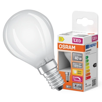 LED žiarovka P45 guľka E14 3,4W = 40W 470lm 2700K teplá biela CRI90 300° Stmievateľné vlákno SUPERSTAR PLUS CLASSIC Osram