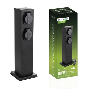 Záhradný stĺpik IBERI Outdoor Standing 230V 40cm 4x sieťová zásuvka LUMILED