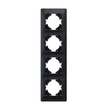 Horizontálny rám pre štvorzásuvkové nástenné zásuvky Čierna BINERA VIDEX