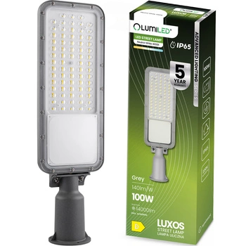 LED pouličné svietidlo LUXOS Priemyselné cestné svietidlo 100W 14000lm 4000K IP65 Pokročilé osvetlenie série LUMILED