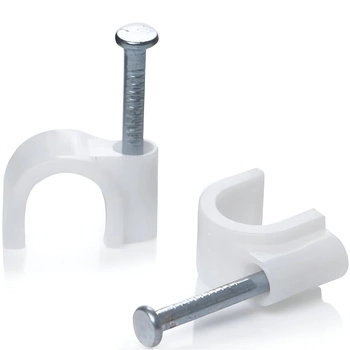Káblový úchyt s klincom pre drôt Round FLOP 4mm White 25ks