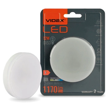 LED žiarovka GX53 reflektor 12W = 82W 1170lm 3000K teplá biela 140° Videx