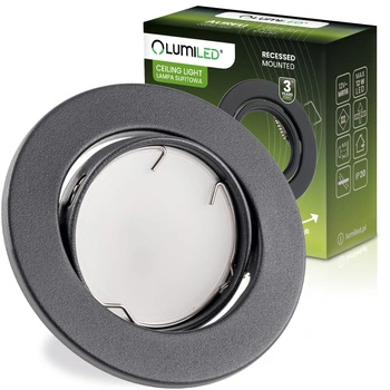 Kruhové halogénové svietidlo na zapustenú montáž AURELI Graphite sheet MR16 GU10 LUMILED