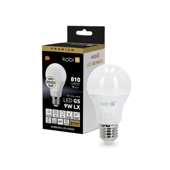 LED žiarovka E27 guľka 9W 810lm 4000K neutrálna biela 220° so senzorom pohybu Premium Kobi