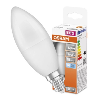 LED žiarovka B39 sviečka E14 7,5W = 60W 806lm 4000K neutrálna biela 180° STAR CLASSIC Osram