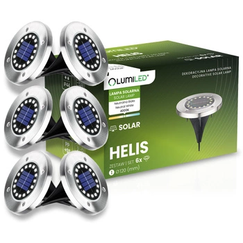 Sada 6x HELIS LED solárnych záhradných svietidiel s pohonom 4000K IP44 LUMILED