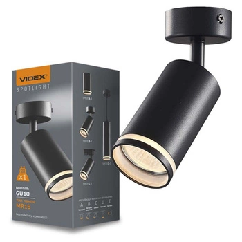 Stropné nástenné svietidlo Nástenné bodové svietidlo Pohyblivé GU10 čierne Videx