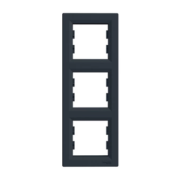 Vertikálny 3gangový rám pre trojzásuvku Asfora antracit