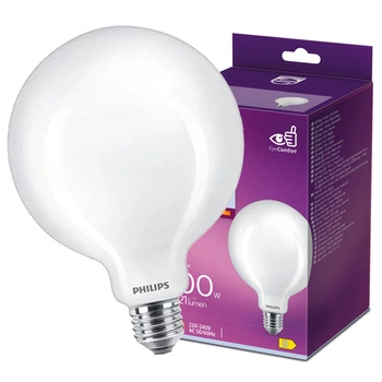 LED žiarovka E27 Sphere G120 10,5W = 100W 1521lm 4000K neutrálna biela FILAMENT LED Classic Philips