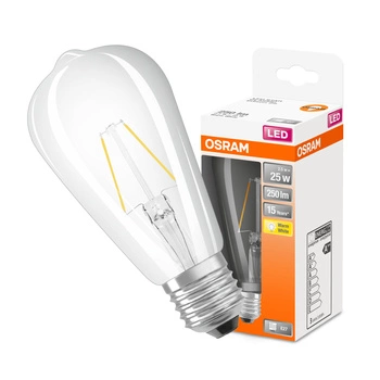 LED žiarovka ST64 E27 2,5W = 25W 250lm 2700K teplá biela 300° Retrofit Filament CLASSIC Osram