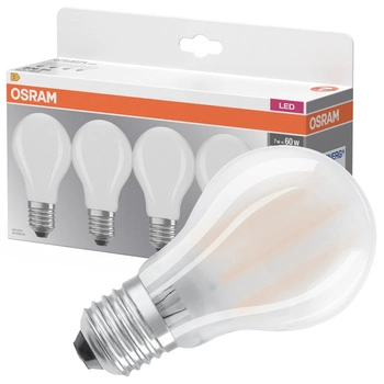 4x LED žiarovka A60 E27 6,5W = 60W 806lm 2700K teplá biela 300° BASE Osram