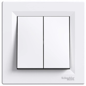 Dvojitý vypínač Asfora IP20 White