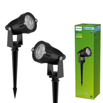 Záhradná lampareflektorom LED 1,5 W 180 lm 2700 K čierna Kaplnka Philips
