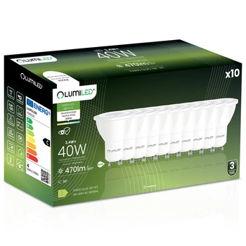 10x LED žiarovka GU10 s reflektorom PAR16 3,4W = 40W 470LM 4000K Neutrálne 38° LUMILED