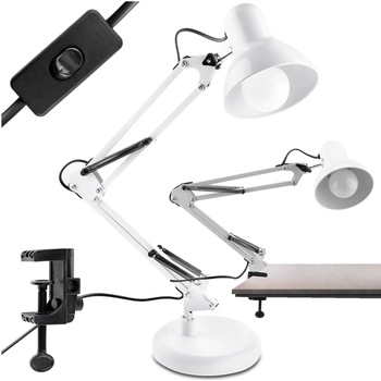 Stolová kresliaca lampa E27 TOBI White Lumiled + držiak na dosku