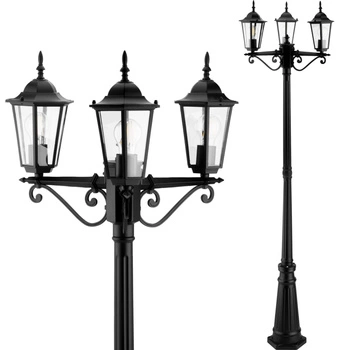 Záhradná stojaca lampa 3x E27 čierna IP43 Liguria Sanico Goldlux