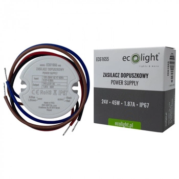 FI60 LED pásik box napájanie 45W 24V 1,87A IP67 Ecolight