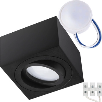 HALOGEN TUBE Spot Movable Square Black 50mm + LED 7W 4000K kazeta AMAT-S LUMILED