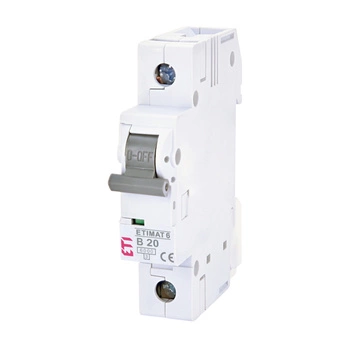 Nadprúdový istič Obmedzovač výkonu 6 1p B20 20A Ochrana proti preťaženiu ETIMAT