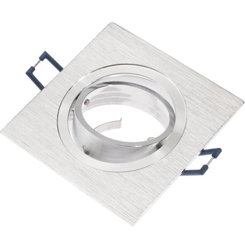 Svietidlo HALOGEN na zapustenú montáž Pohyblivé štvorcové svietidlo Silver Brushed GU10