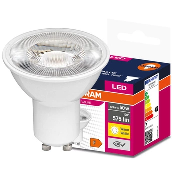 LED PAR16 reflektor GU10 6,9W = 50W 575lm 2700K, teplá biela 120° VALUE Osram