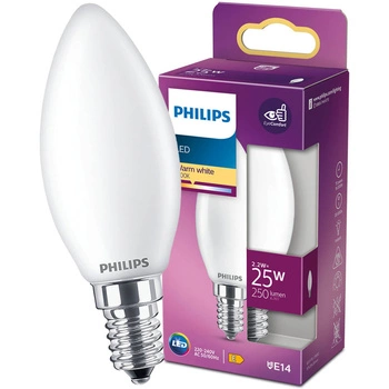 LED žiarovka E14 sviečka B35 2,2W = 25W 250lm 2700K teplá biela FILAMENT LED Classic Philips