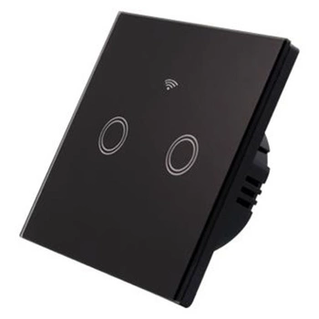 Sklenený dotykový spínač Double Black IP54 Smart WIFI Masterled