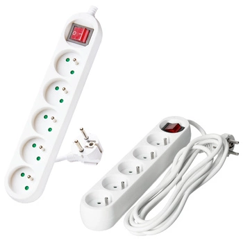 Predlžovací kábel Zástrčka 5x uzemnená zásuvka Power Strip On/Off Switch 3m White Linea Kobi