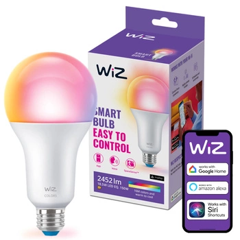 LED žiarovka E27 A80 18,5W = 150W 2452lm 2200-6500K RGB + TW Smart SMART WiFi Bluetooth App WiZ