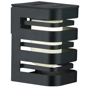 Nástenné solárne vonkajšie nástenné svietidlo čierne so súmrakovým senzorom IP44 Agide Sanico Goldlux